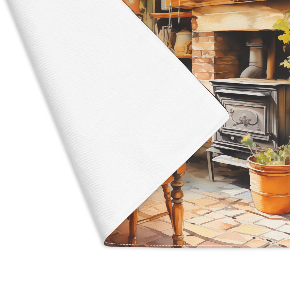 Cozy Cottage Hearth Kitchen Placemat - Warmth on Every Plate – Experience Cottage Comfort! Cotton Twill - 18" x 14"
