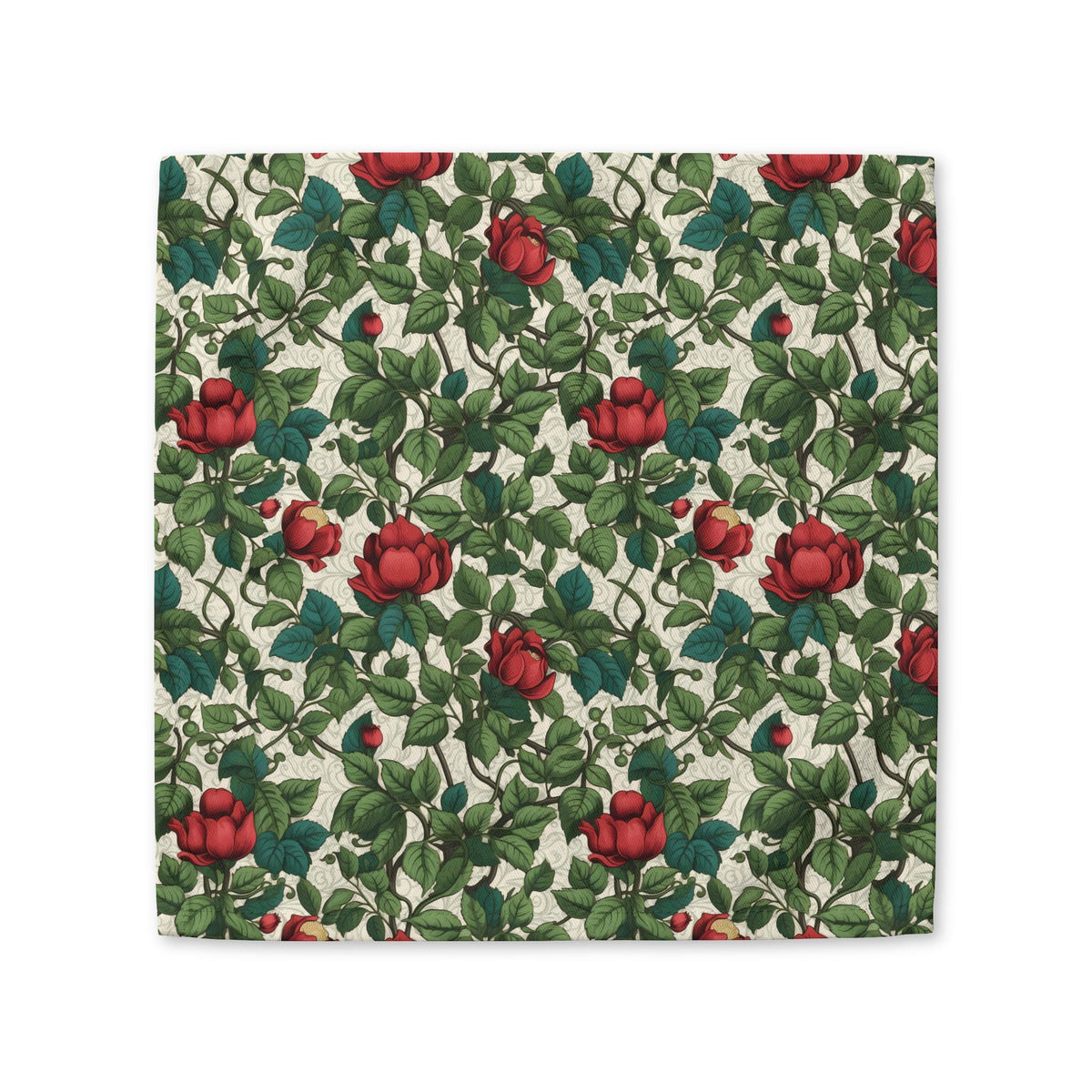 Classic Red Rose & Vine napkin, 10 inch cocktail size, product mockup