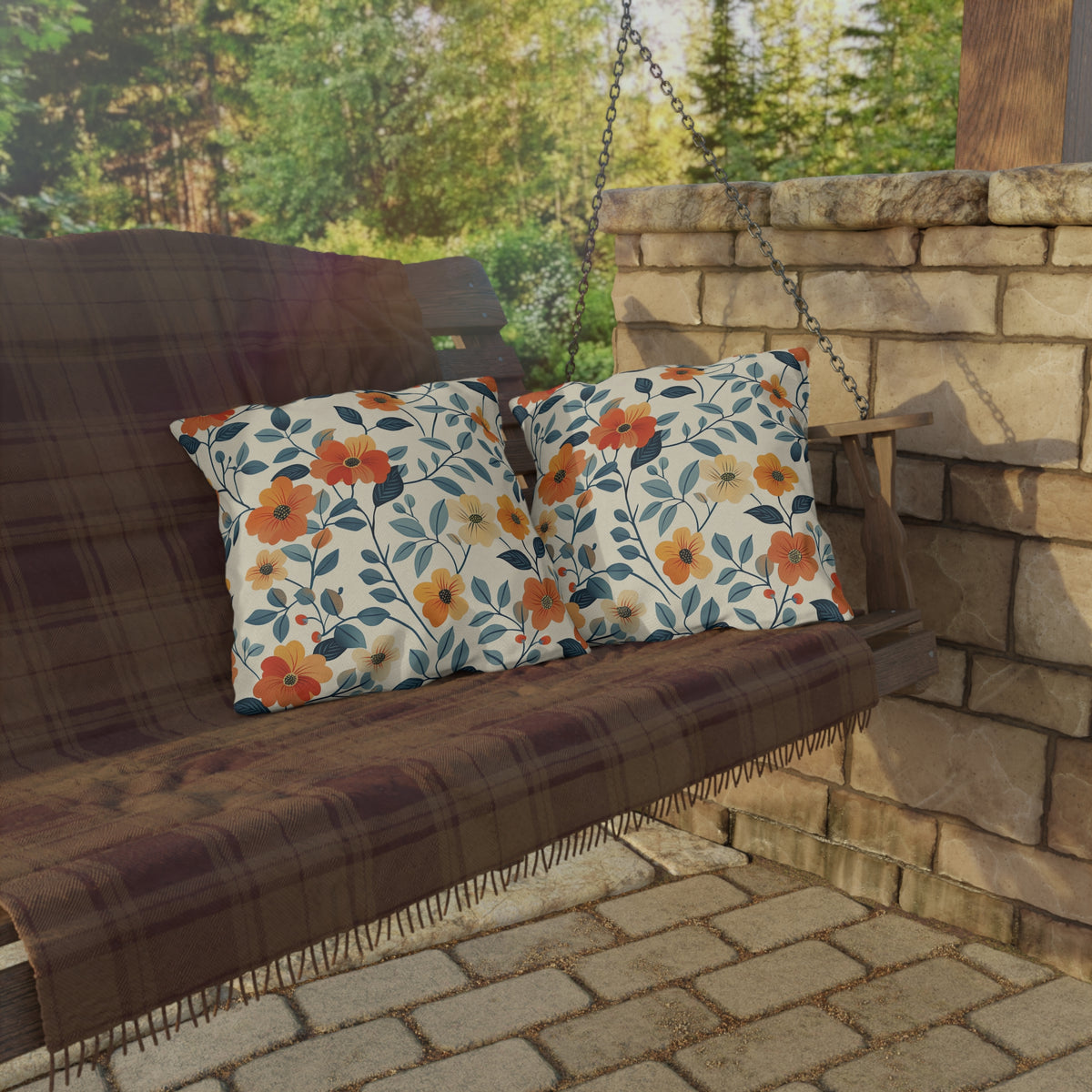 Amber Breeze Square Outdoor Pillow - Spun Polyester - Double-Sided Print - UV-Resistant - Water-Resistant - Available in 3 sizes.