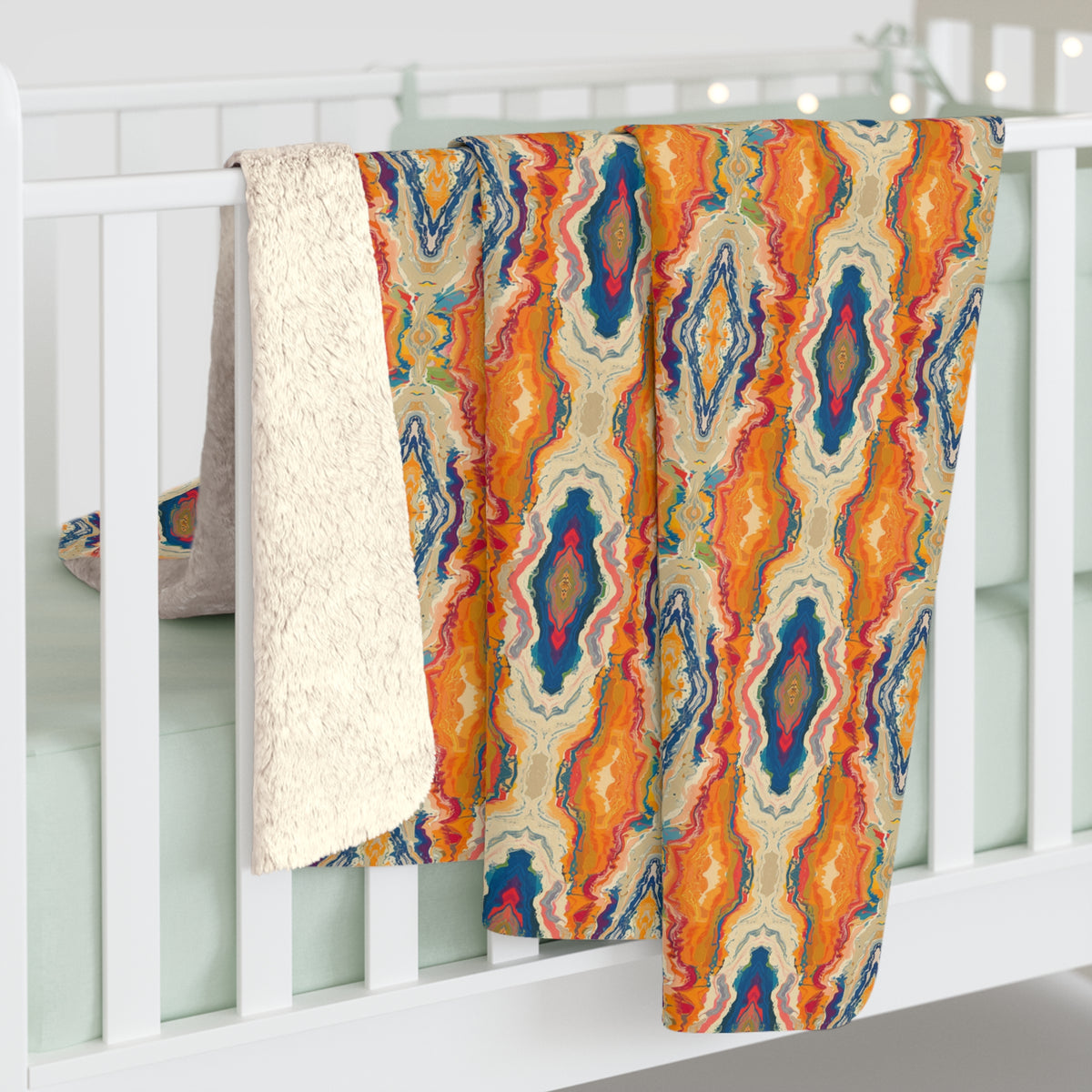 Canyon Mosaic Sherpa Fleece Blanket - Snuggle into the Hidden Wonders of Canyon Mosaic Comfort - Where Nature's Geometry Meets Cozy Chic! Available in 2 sizes.