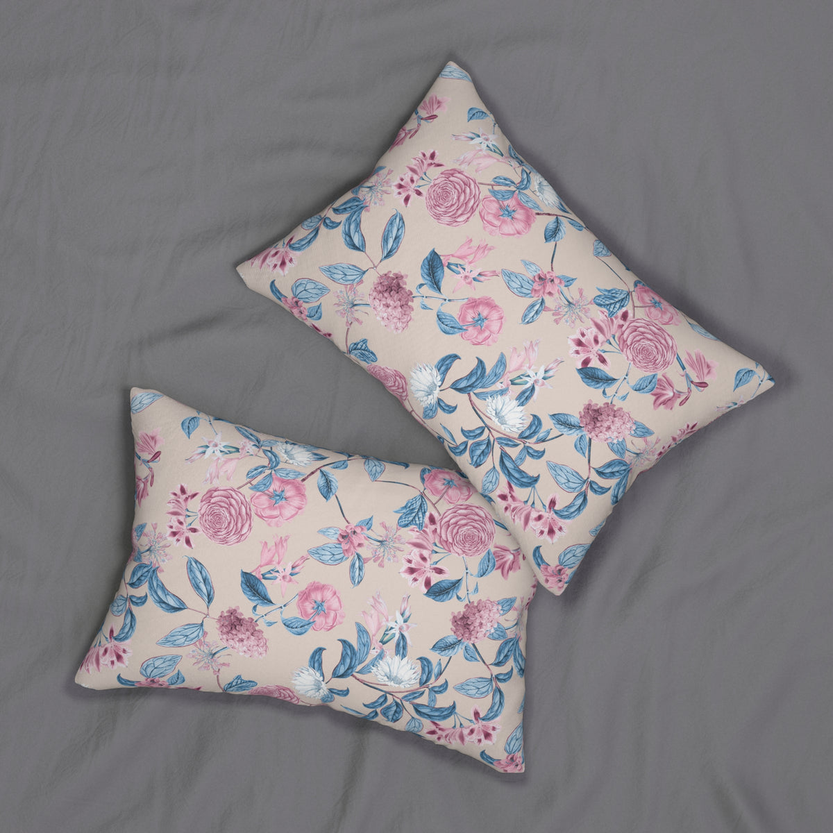 Blush Bloom Serenity Lumbar Pillow - Spun Polyester - 20" x 14" - The Square Throw Pillow's Matching Mate.