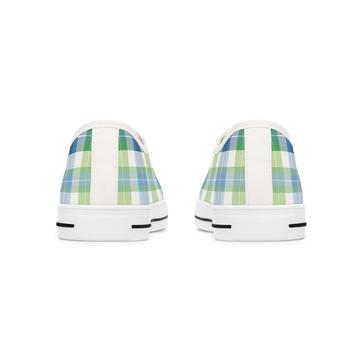 Spring Mist Plaid Ladies' Low Top Sneakers - Sprinkle Your Steps with Spring - Fashion in Full Bloom!
