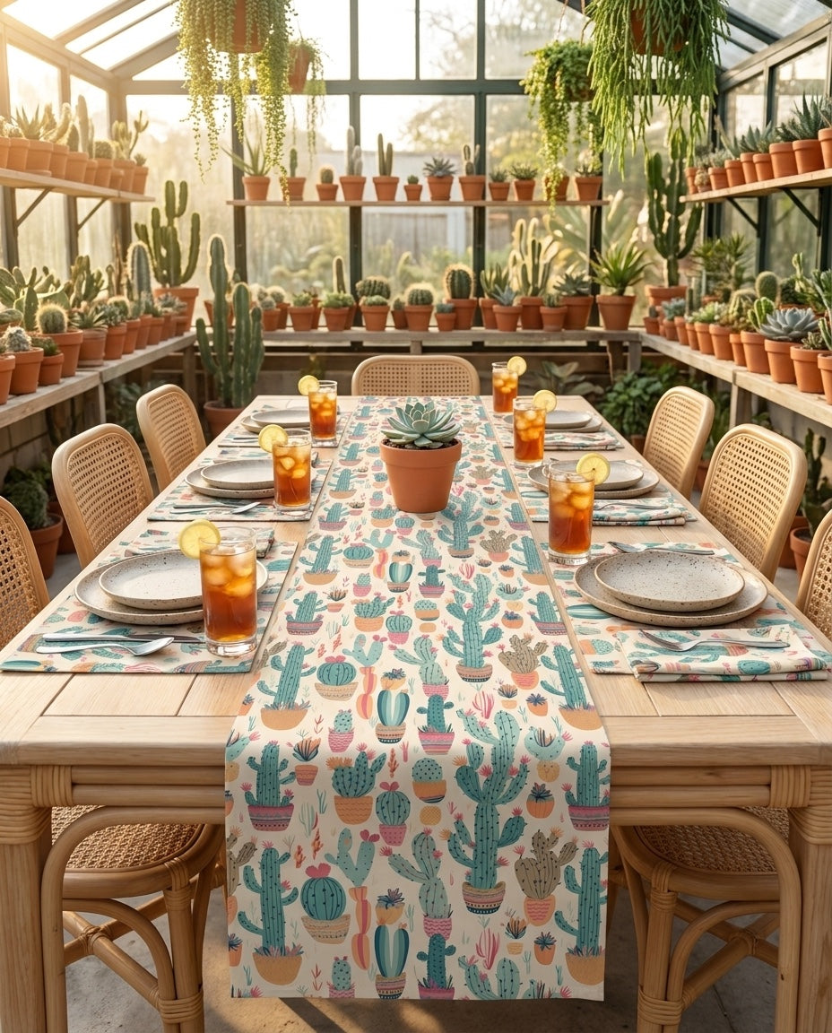 Desert Bloom Boom napkins styled with the matching placemats and table runner