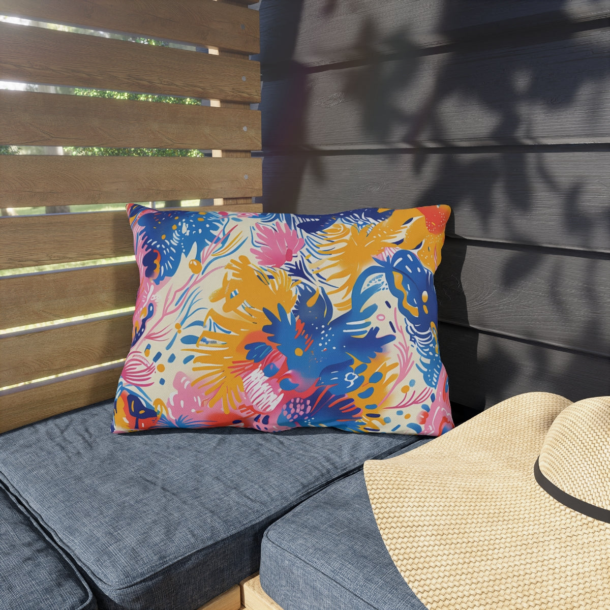 Splatter Blossom outdoor lumbar pillow product view