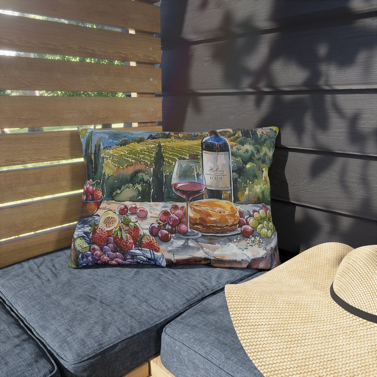 Tuscan Vineyard Vignette outdoor lumbar pillow product view