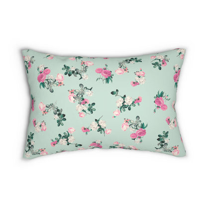 Delicate Rose Garden Lumbar Pillow - Spun Polyester - 20" x 14" - The Square Throw Pillow's Matching Mate.