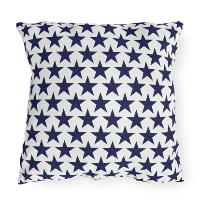 Starry Salute Square Outdoor Pillow - Spun Polyester - Double-Sided Print - Concealed Zipper - Available in 3 sizes.