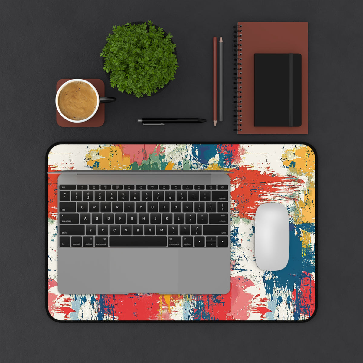 Paint Splash Palette Desk Mat (Desk Pad) - Add a Burst of Color to Your Workspace! Available in 3 sizes.