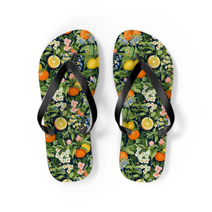 Noble Citrus Mosaic Flip Flops - 5/8" Thick Comfortable Summer or Winter Gym/Sauna Footwear for Men, Women.