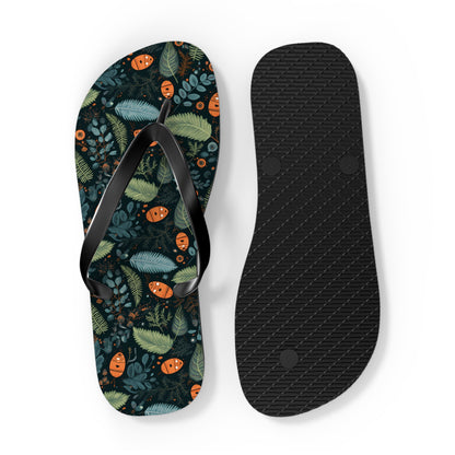 Mysterious Ferns Flip Flops - 5/8" Thick Comfortable Summer or Winter Gym/Sauna Footwear for Men, Women