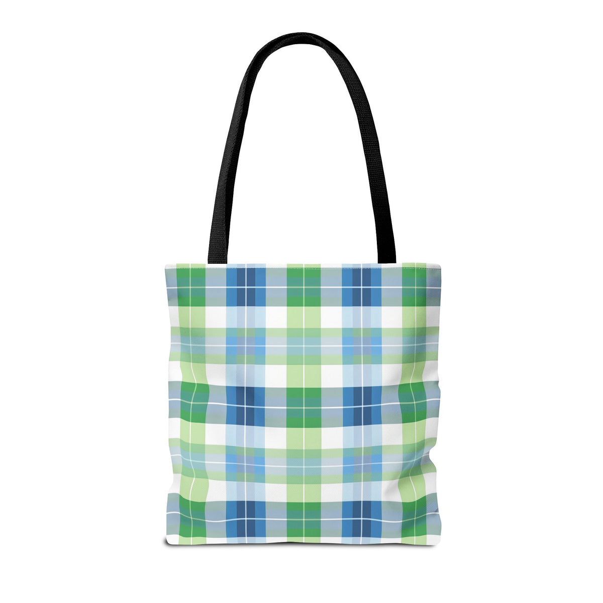 Spring Mist Plaid Tote Bag - Tote Your Essentials in Style - Fresh Plaid for Bright Days! Available in 3 sizes.