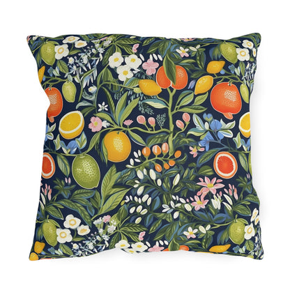 Magical Fruitiness Square Outdoor Pillow - Spun Polyester - Double-Sided Print - UV-Resistant - Water-Resistant - Available in 3 sizes.