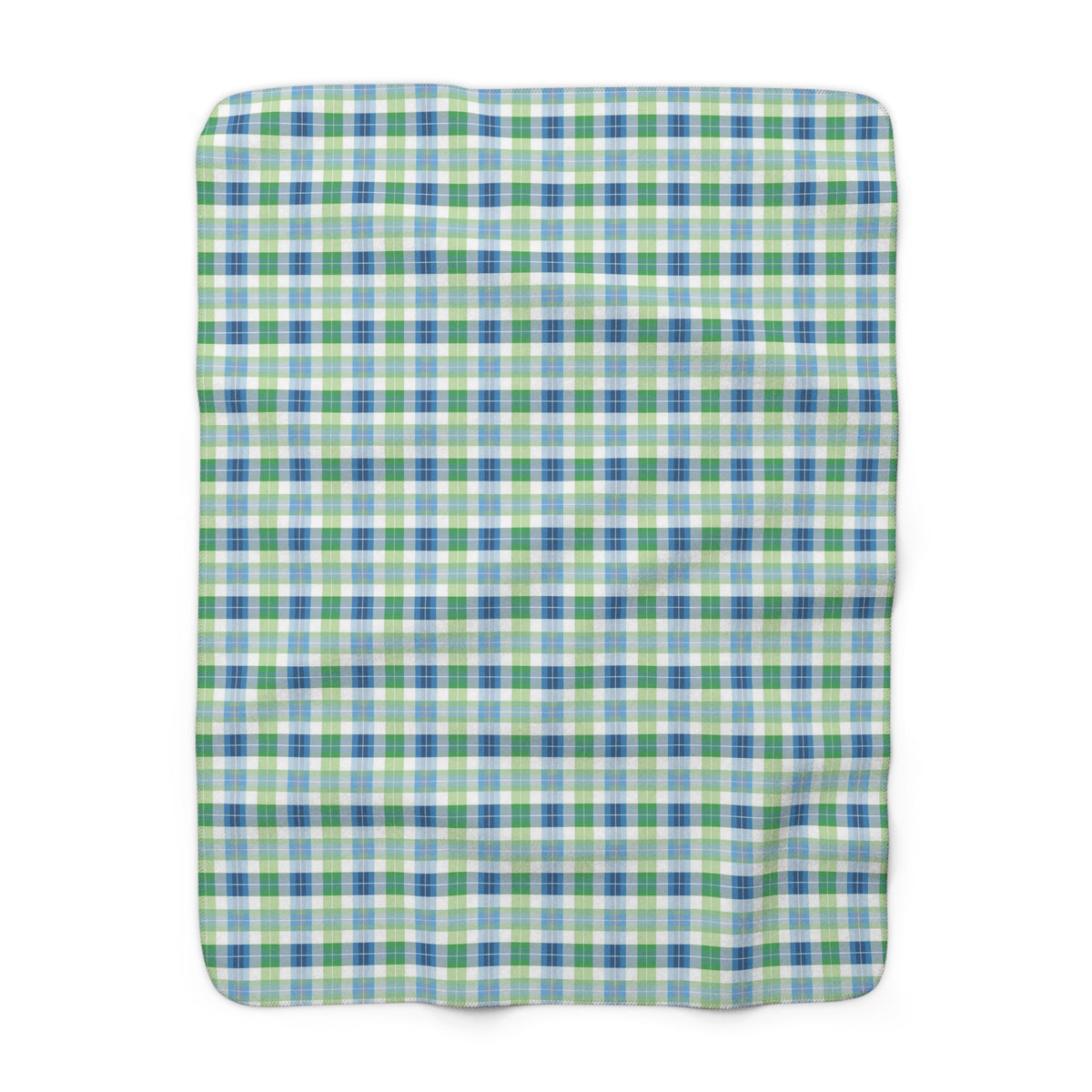 Spring Mist Plaid Sherpa Fleece Blanket - Wrap Yourself in Spring - Cozy Comfort with a Splash of Mist! Available in 2 sizes.