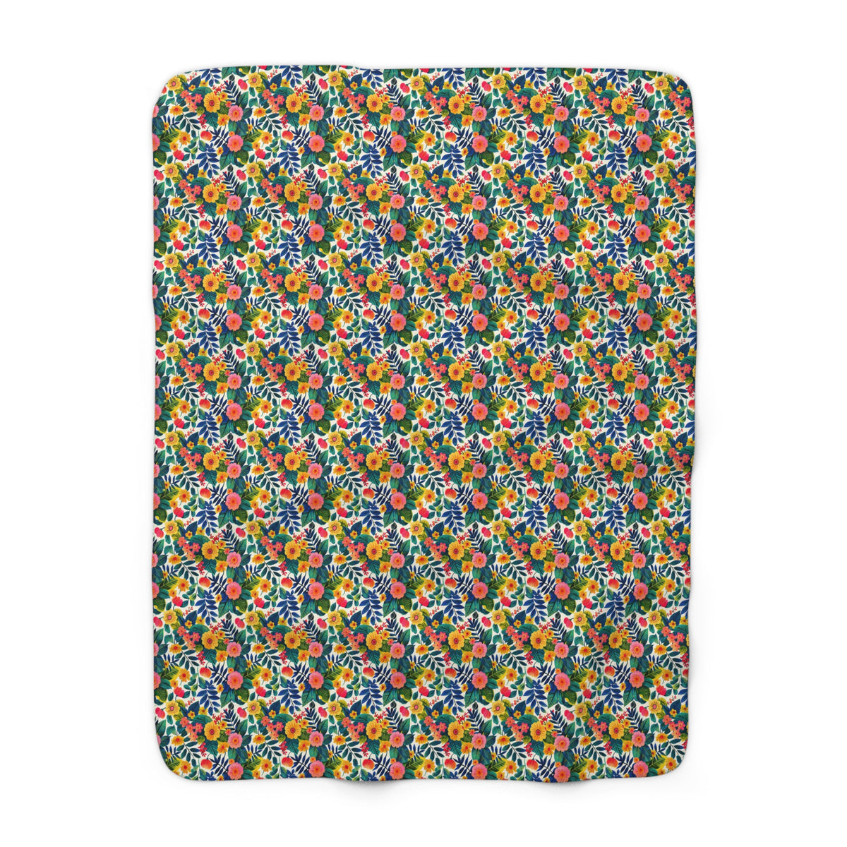 Blossom Bliss Sherpa Fleece Blanket - Snuggle Up in Style - A Modern Floral Embrace! Available in 2 sizes.