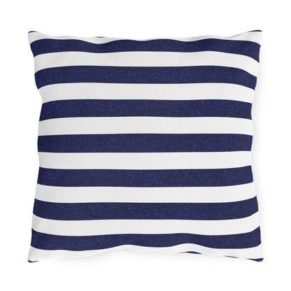 Classic Stripes Celebration Square Outdoor Pillow - Spun Polyester - Double-Sided Print - Concealed Zipper - Available in 3 sizes.