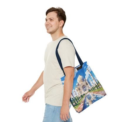 Majestic Taj Mahal Reflection Tote Bag - Carry the Splendor of the Taj Wherever You Go! Available in 3 sizes.