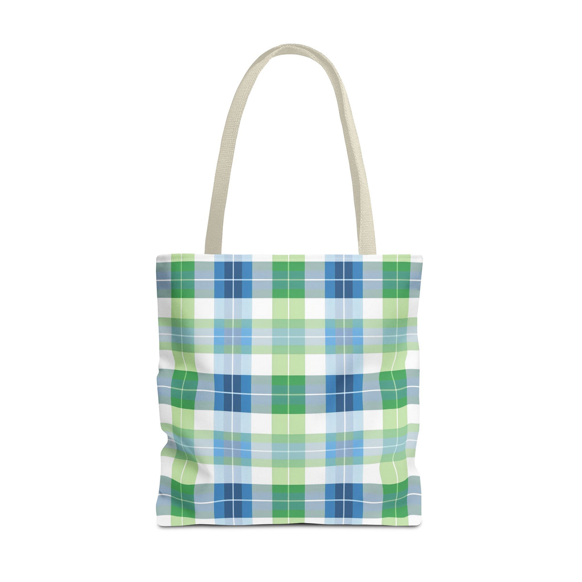 Spring Mist Plaid Tote Bag - Tote Your Essentials in Style - Fresh Plaid for Bright Days! Available in 3 sizes.