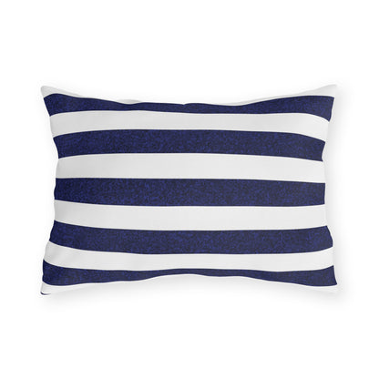 Classic Stripes Celebration Outdoor Lumbar Pillow - Spun Polyester - 20" x 14" - Double-Sided Print - Concealed Zipper