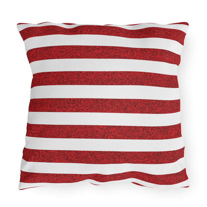 Sparkle Stripes Square Outdoor Pillow - Spun Polyester - Double-Sided Print - Concealed Zipper - Available in 3 sizes.