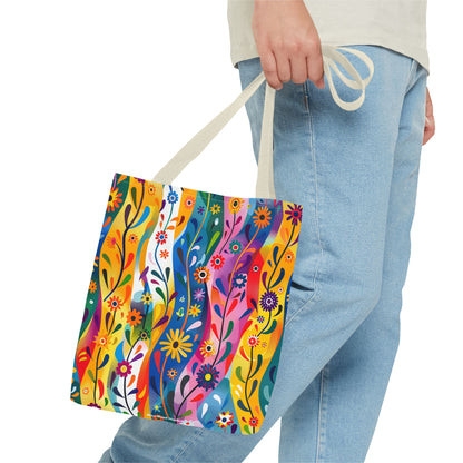 Floral Rhythms Tote Bag - Carry Creativity - Brighten Your Day with Every Step! Available in 3 sizes.