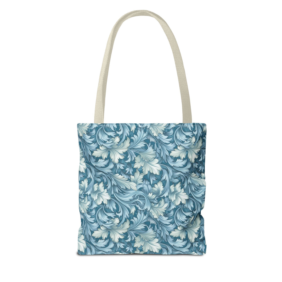 Soft Blue Leaf Tapestry Tote Bag - Leaf Through History with Every Carry! Available in 3 sizes.