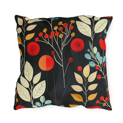 Retro Woodland Whispers Square Outdoor Pillow - Spun Polyester - Double-Sided Print - UV-Resistant - Water-Resistant - Available in 3 sizes.