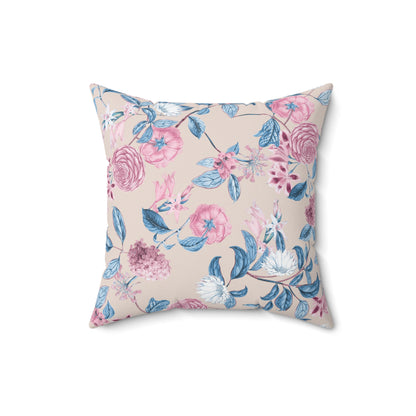 Blush Bloom Serenity Square Throw Pillow - Spun Polyester - Double-Sided Print - Concealed Zipper - Available in 4 sizes.