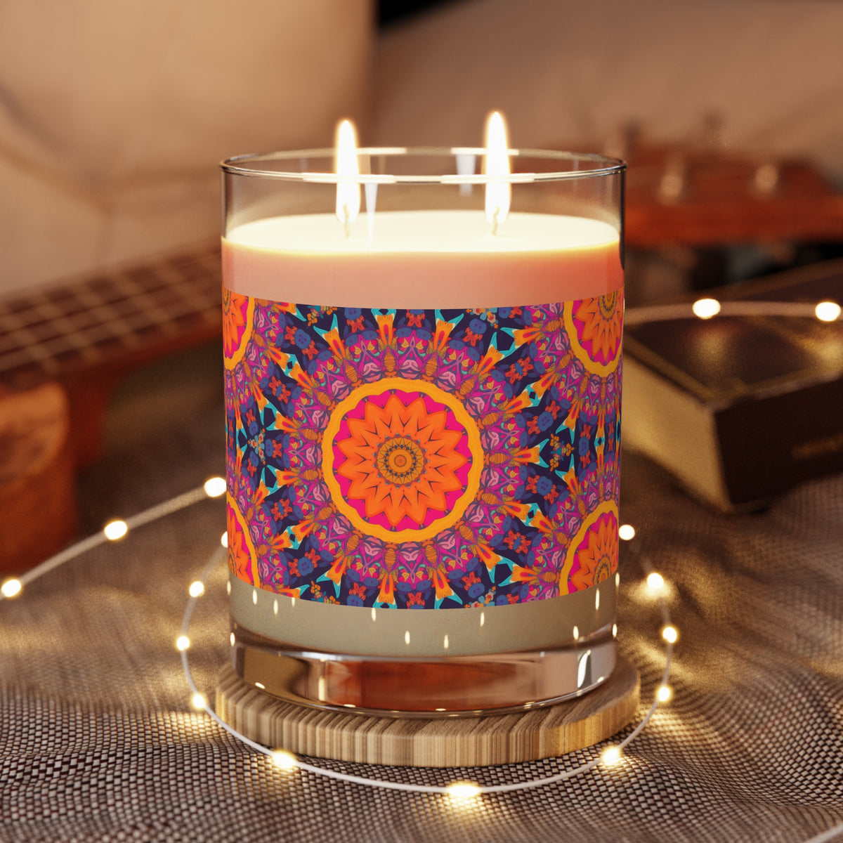Fiery Mosaic Magic 100% Soy Wax Scented Candle - 11 oz. Full-Glass, Phthalate-Free & Lead-Free - Three Fragrance Options