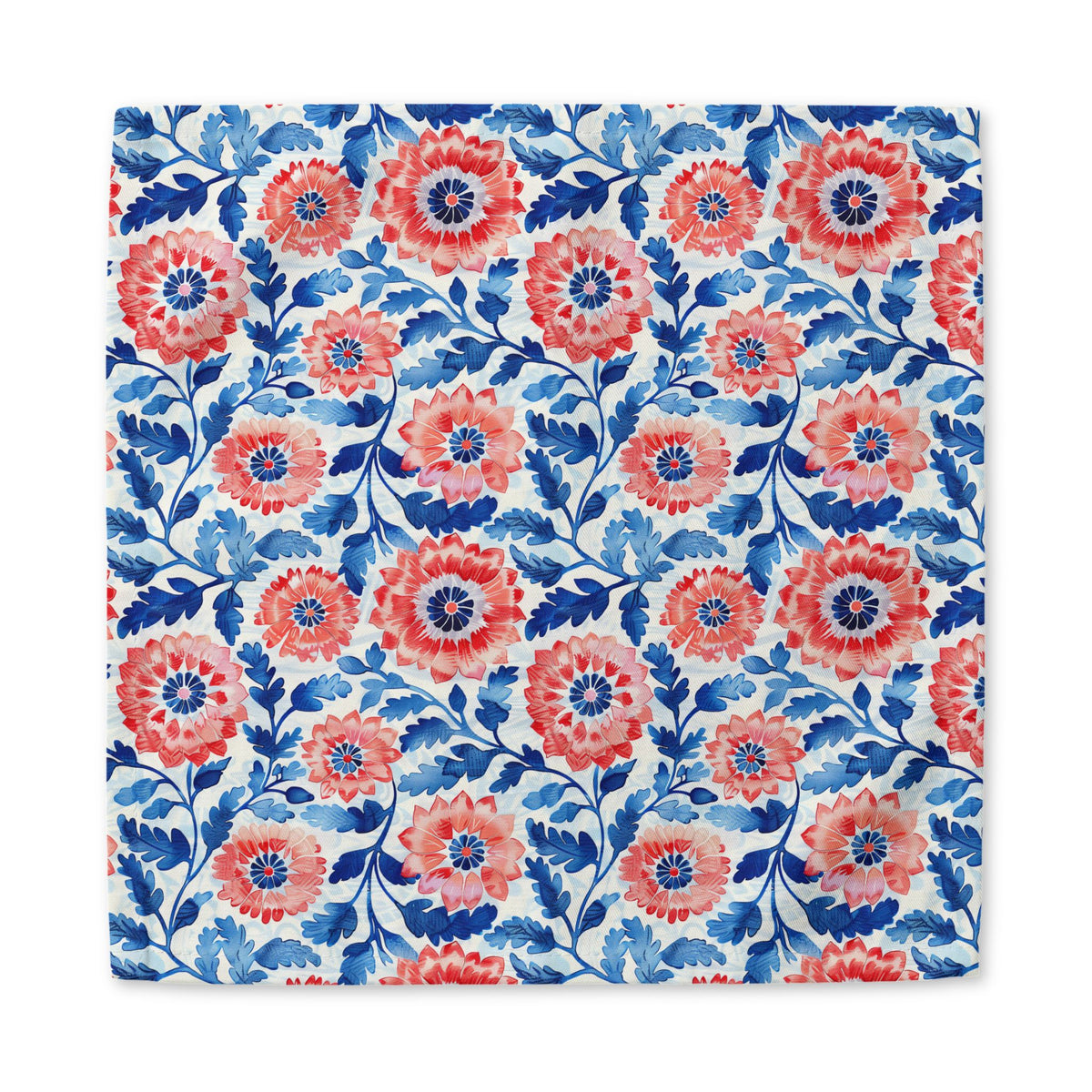Whimsical Batik Blossoms cotton twill napkin