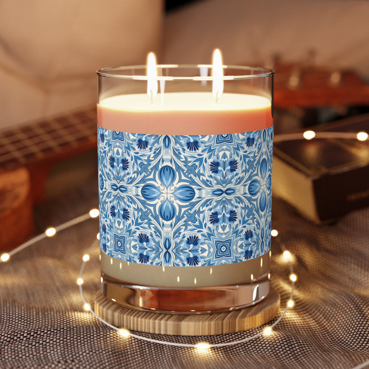 Dutch Blue Tile 100% Soy Wax Scented Candle - 11 oz. Full-Glass, Phthalate-Free & Lead-Free - Three Fragrance Options