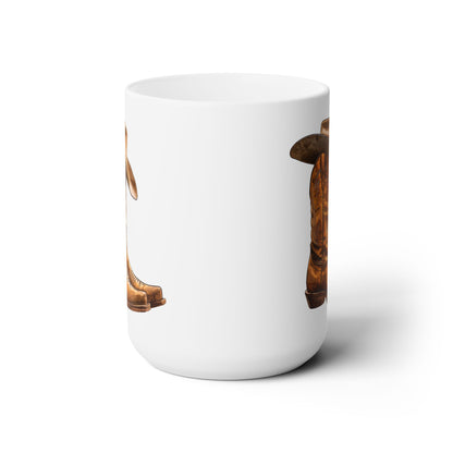 Legendary Lone Star Cowboy Ceramic Mug - 15 oz - Sip the Spirit of Texas with Every Swig! Yee Ya!