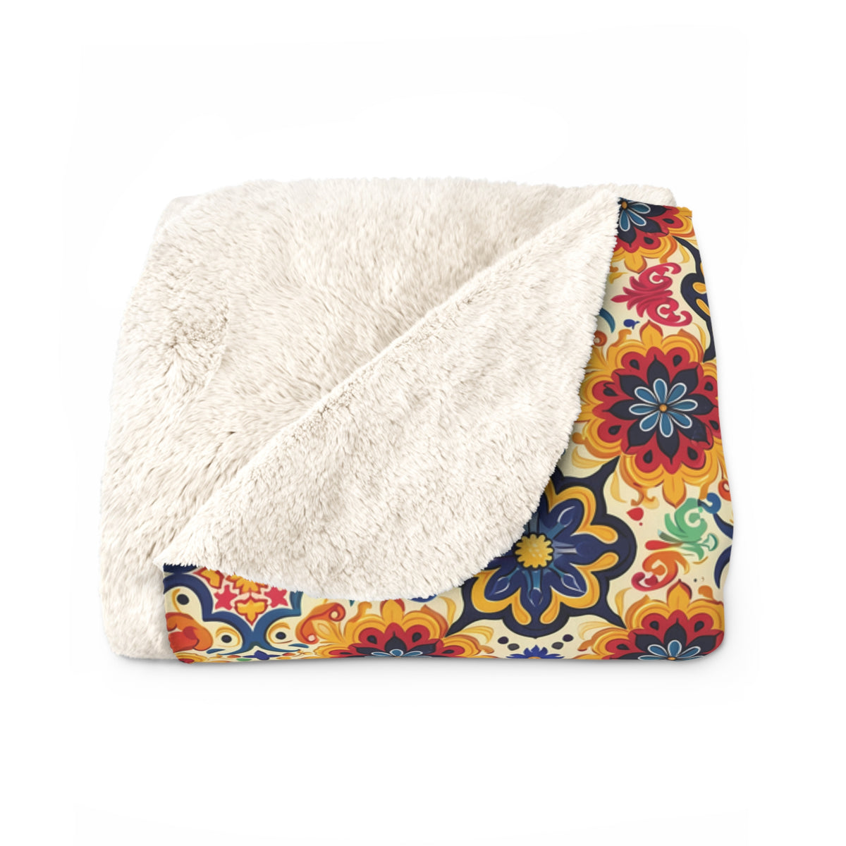 Moorish Mosaic Majesty Sherpa Fleece Blanket - Wrap Yourself in Worldly Elegance - Where History Meets Home Comfort! Available in 2 sizes.