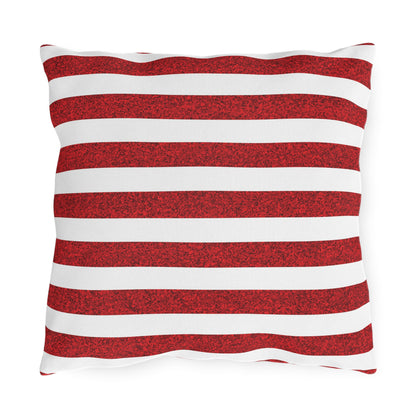 Sparkle Stripes Square Outdoor Pillow - Spun Polyester - Double-Sided Print - Concealed Zipper - Available in 3 sizes.