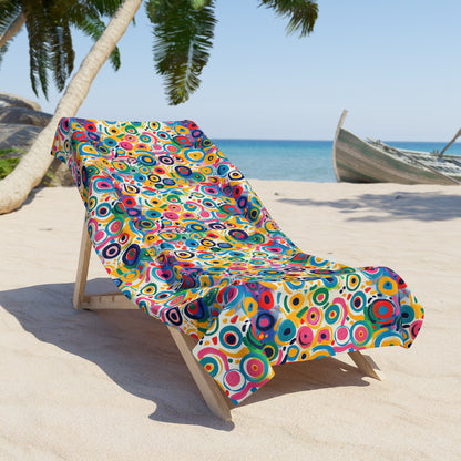 Pop Art Swirls Luxurious Beach Towel - Make Waves with Every Towel - Color Your Coastline with Pop Art Swirls!