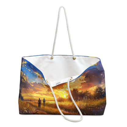 Golden Sunset Ride Weekender Bag - Pedal into the Golden Hour - Where Every Ride is a Journey of Beauty!