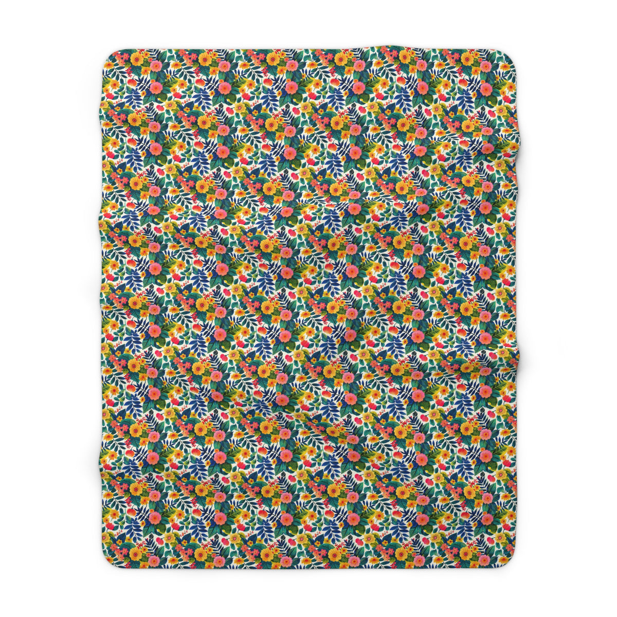 Blossom Bliss Sherpa Fleece Blanket - Snuggle Up in Style - A Modern Floral Embrace! Available in 2 sizes.