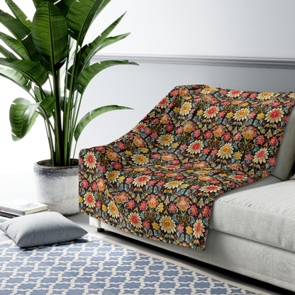 Victorian Vintage Vibes Sherpa Fleece Blanket - Snuggle Up with Timeless Charm! Available in 2 sizes.
