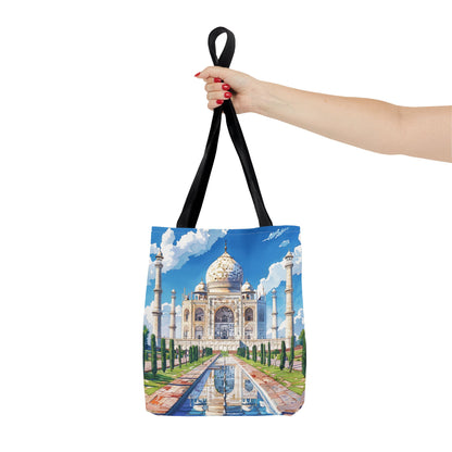 Majestic Taj Mahal Reflection Tote Bag - Carry the Splendor of the Taj Wherever You Go! Available in 3 sizes.