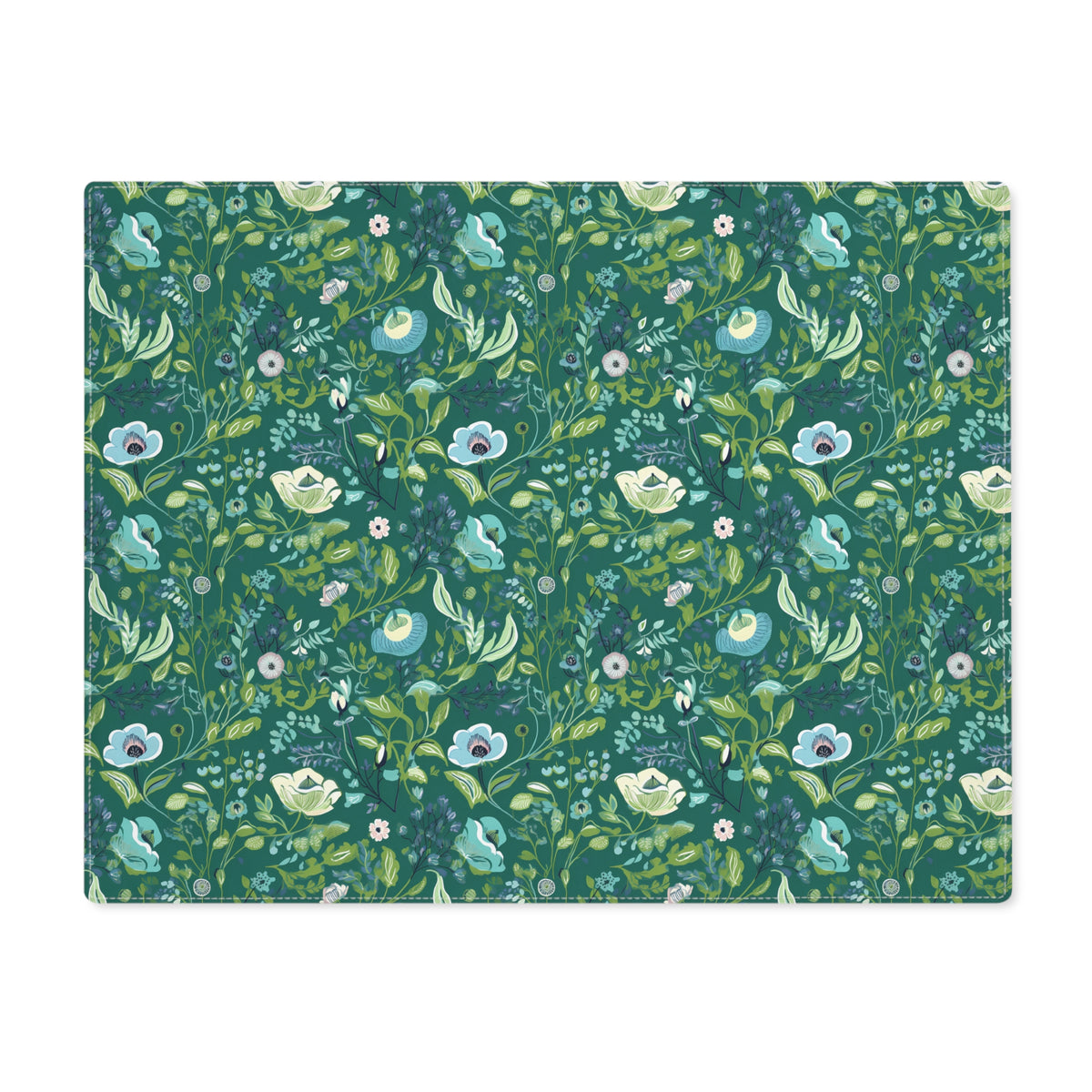 Serene Green Floral Placemat - 18" x 14".