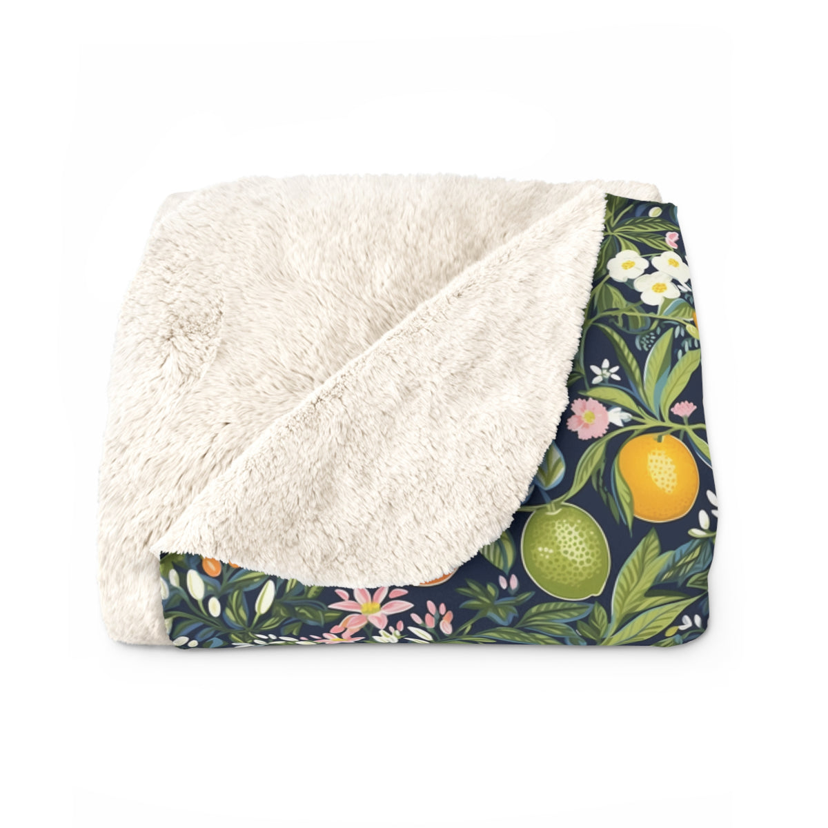 Magical Fruitiness Sherpa Fleece Blanket - Snuggle Up with Whimsy - A Lush Escape in Every Wrap! Available in 2 sizes.