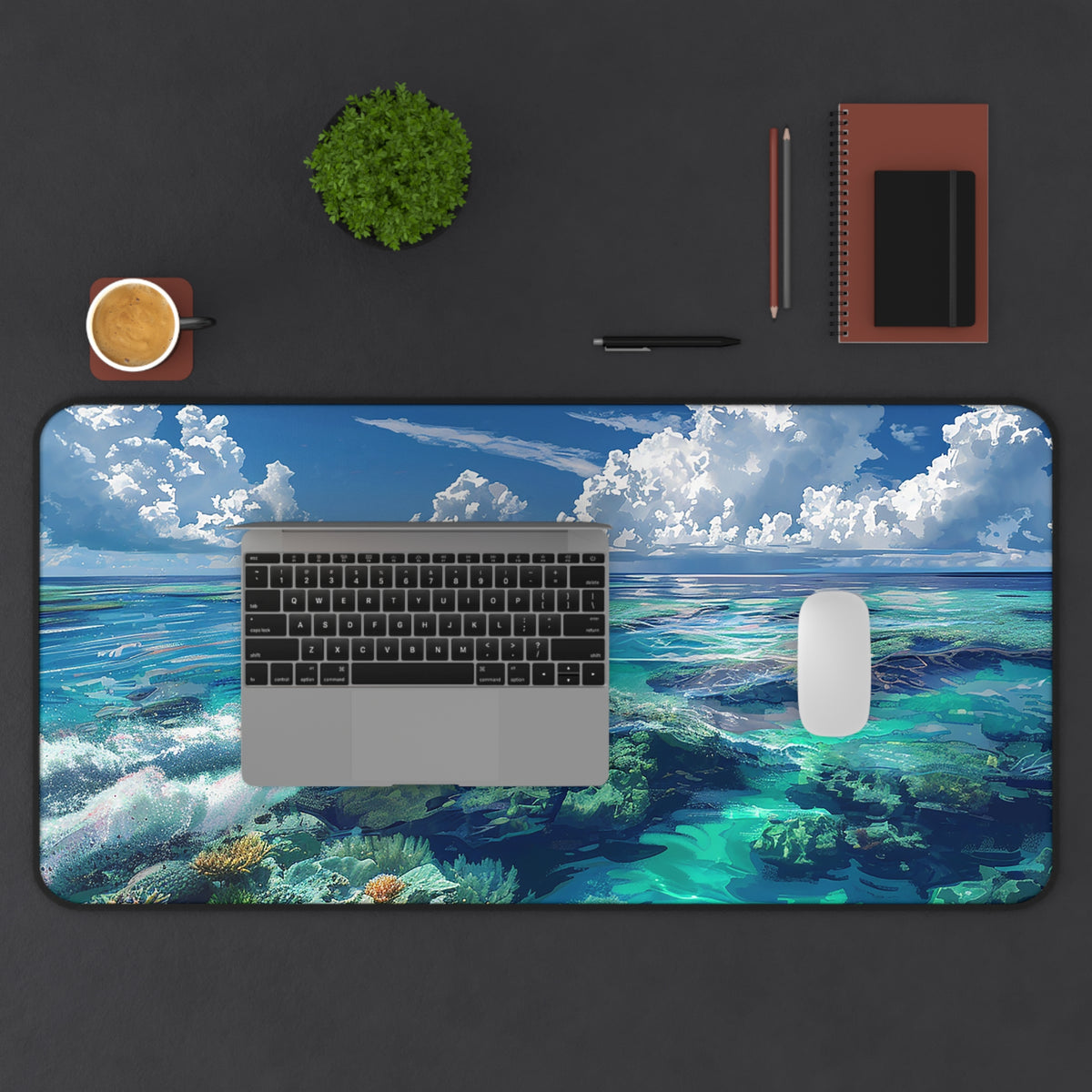 Jet Ski Tropical Paradise Desk Mat (Desk Pad) - Surf Your Workspace! Tropical Vibes for Your Daily Dive! Available in 3 sizes!