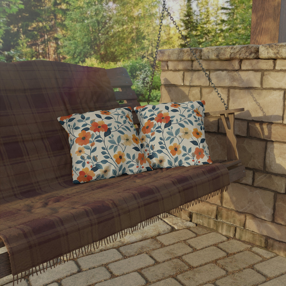 Amber Breeze Square Outdoor Pillow - Spun Polyester - Double-Sided Print - UV-Resistant - Water-Resistant - Available in 3 sizes.