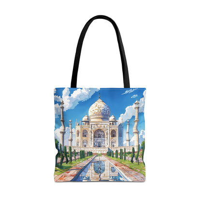 Majestic Taj Mahal Reflection Tote Bag - Carry the Splendor of the Taj Wherever You Go! Available in 3 sizes.