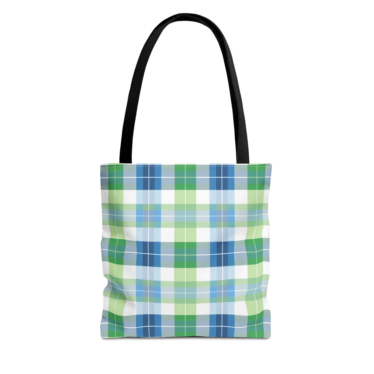 Spring Mist Plaid Tote Bag - Tote Your Essentials in Style - Fresh Plaid for Bright Days! Available in 3 sizes.