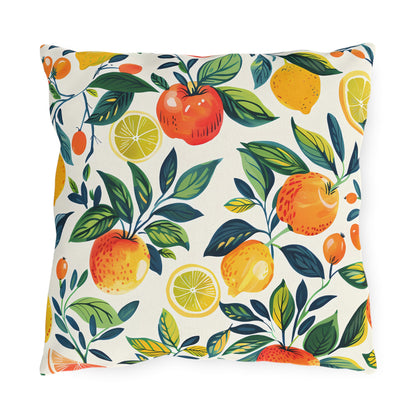 Citrus Breeze Square Outdoor Pillow - Spun Polyester - Double-Sided Print - UV-Resistant - Water-Resistant - Available in 3 sizes.