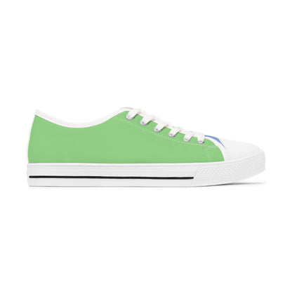 Meadow Stream Ladies' Two-Tone Low Top Sneakers - Step Into Tranquility – Where Meadow Green Meets Breezy Blue!