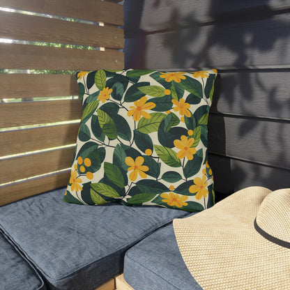 Sunshine Vines Square Outdoor Pillow - Spun Polyester - Double-Sided Print - UV-Resistant - Water-Resistant - Available in 3 sizes.