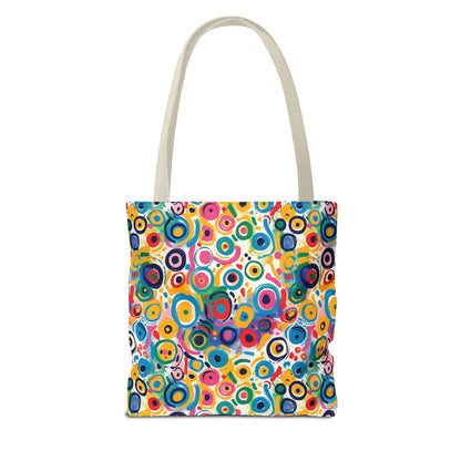 Pop Art Swirls Tote Bag - Swirl Your Way Through Life in Bold Style! Available in 3 sizes.