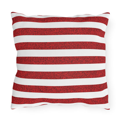 Sparkle Stripes Square Outdoor Pillow - Spun Polyester - Double-Sided Print - Concealed Zipper - Available in 3 sizes.