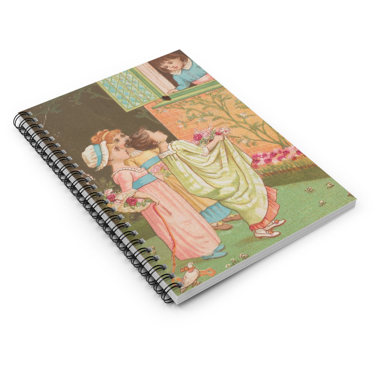 Vintage European Spring Day Chic Spiral Notebook - Ruled Line - A Dash of Style for Your Daily Notes!